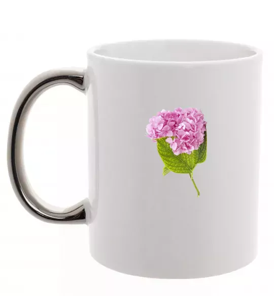 Чашка с цветной ручкой Гортензії 1 Серебро фото