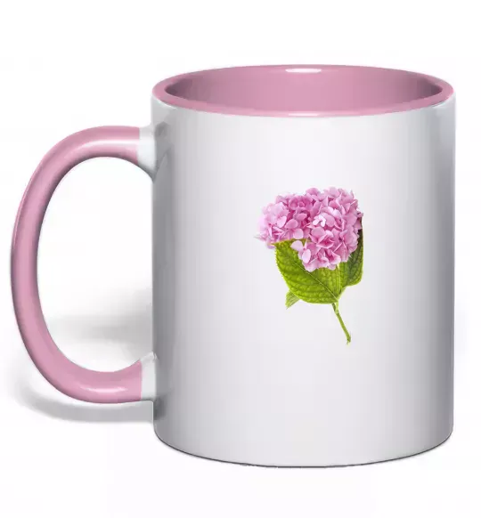 Чашка с цветной ручкой Гортензії 1 Нежно розовый фото