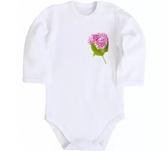 Дитячий бодік Гортензії 1 Білий фото