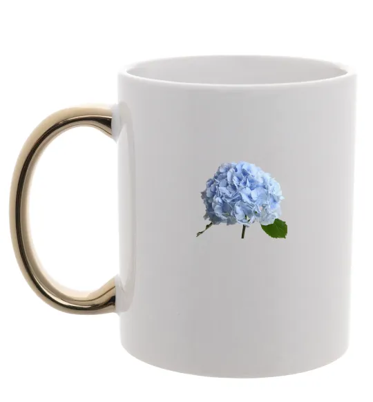Чашка с цветной ручкой Гортензії 2 Золото фото