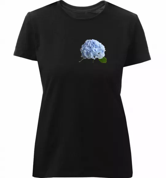 Жіноча преміум футболка Гортензії 2 Чорний фото