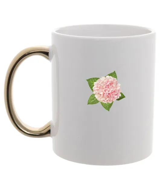 Чашка с цветной ручкой Гортензії 3 Золото фото