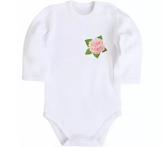 Детский боди Гортензії 3 Белый фото