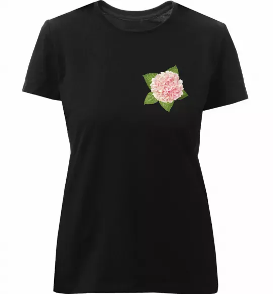 Женская премиум футболка Гортензії 3 Черный фото