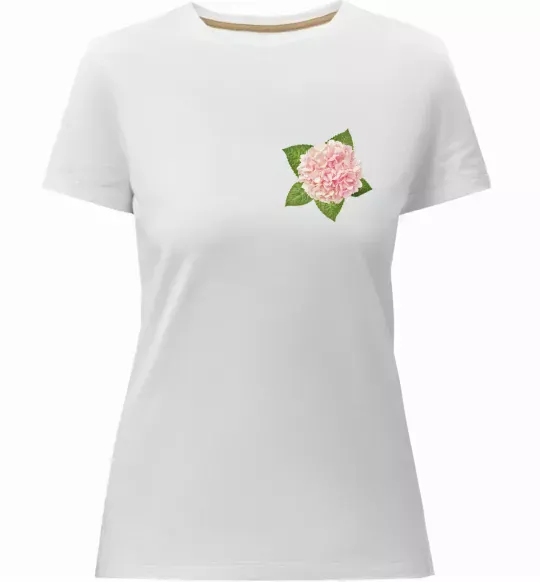 Женская премиум футболка Гортензії 3 Белый фото