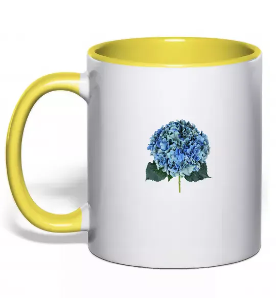 Чашка с цветной ручкой Гортензії 4 Солнечно желтый фото