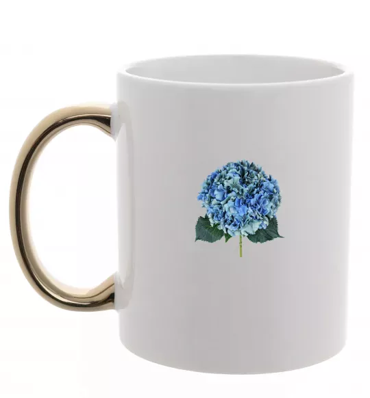 Чашка с цветной ручкой Гортензії 4 Золото фото