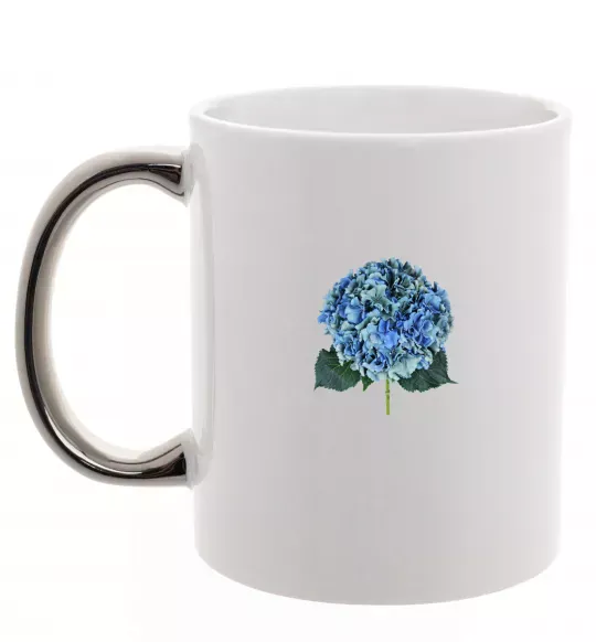 Чашка с цветной ручкой Гортензії 4 Серебро фото