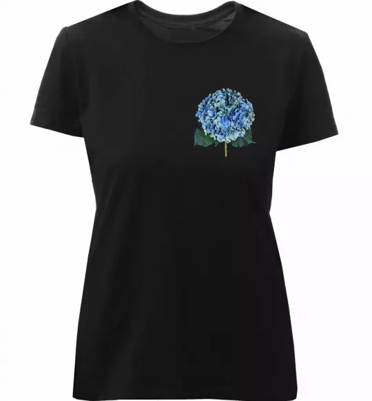 Жіноча преміум футболка Гортензії 4 Чорний фото