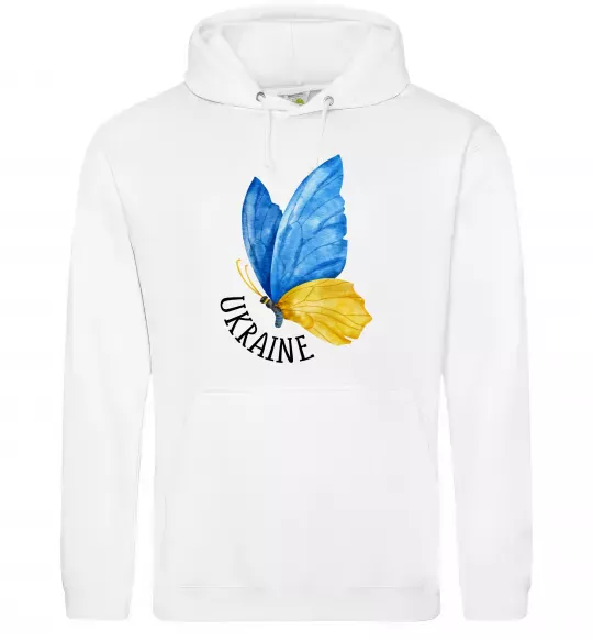 Жіноча толстовка (худі) Ukraine метелик Білий фото