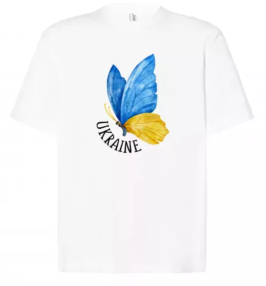 Футболка Оверсайз Ukraine метелик Белый фото