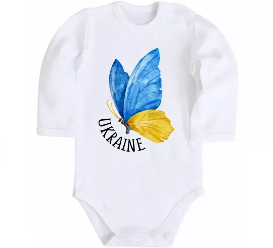 Детский боди Ukraine метелик Белый фото