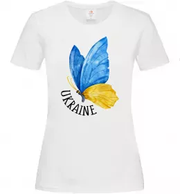 Женская футболка Ukraine метелик Белый фото