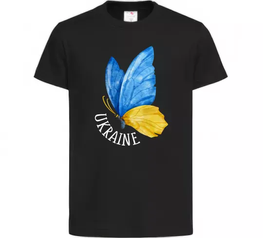 Дитяча футболка Ukraine метелик Чорний фото
