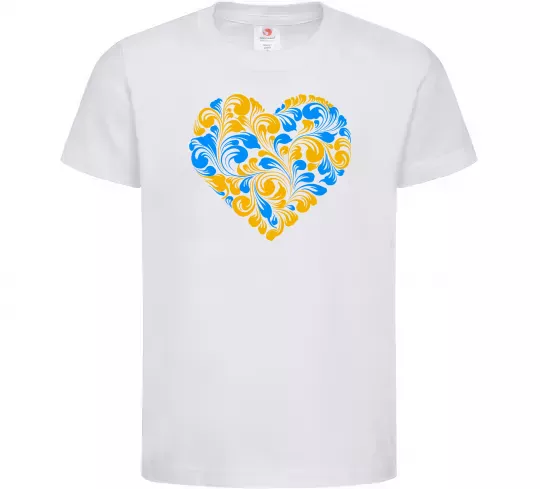 Детская футболка Серце в колір прапору України Белый фото