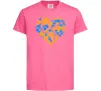 Детская футболка Серце в колір прапору України Ярко-розовый фото