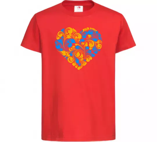 Детская футболка Серце в колір прапору України Красный фото