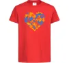 Детская футболка Серце в колір прапору України Красный фото