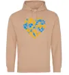 Женская толстовка (худи) Серце в колір прапору України Песочный Женская толстовка (худи) Серце в колір прапору України Песочный фото