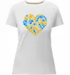 Женская премиум футболка Серце в колір прапору України Белый фото