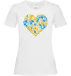 Жіноча футболка Серце в колір прапору України Білий фото