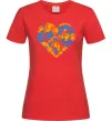 Жіноча футболка Серце в колір прапору України Червоний фото