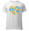 Чоловіча преміум футболка Серце в колір прапору України Білий фото