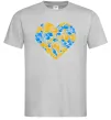 Чоловіча футболка Серце в колір прапору України Сірий фото