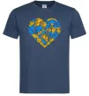 Чоловіча футболка Серце в колір прапору України Темно-синій фото