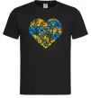 Чоловіча футболка Серце в колір прапору України Чорний фото