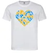 Чоловіча футболка Серце в колір прапору України Білий фото