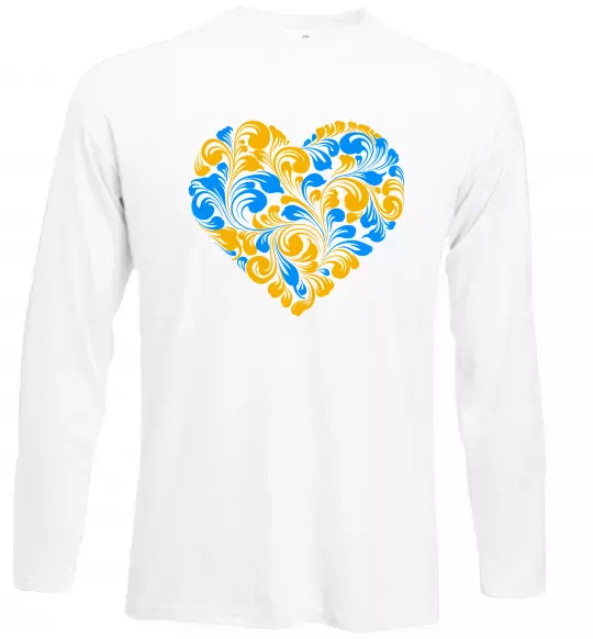 Лонгслив Серце в колір прапору України Белый фото