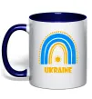 Чашка з кольоровою ручкою Ukraine сонце Глибокий темно-синій Чашка з кольоровою ручкою Ukraine сонце Глибокий темно-синій фото