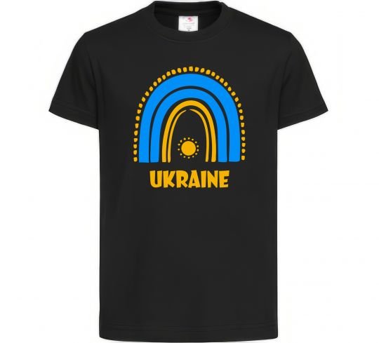 Детская футболка Ukraine сонце Черный фото