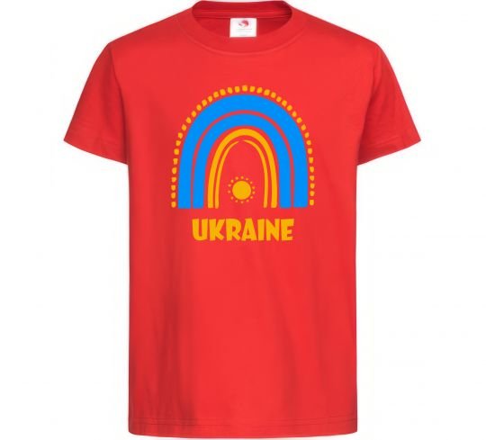 Детская футболка Ukraine сонце Красный фото