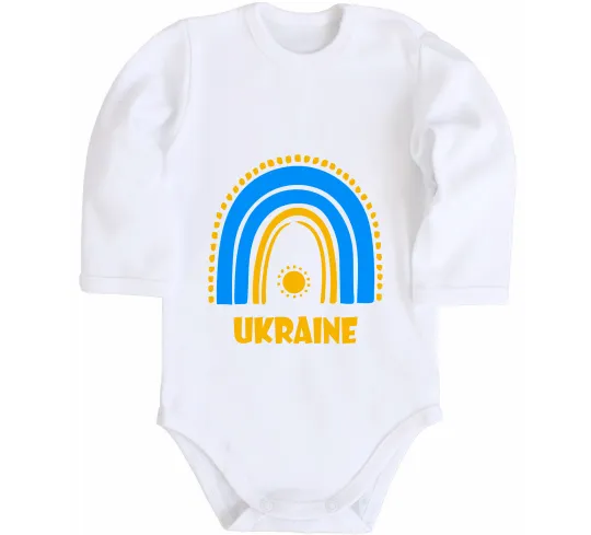 Дитячий бодік Ukraine сонце Білий фото
