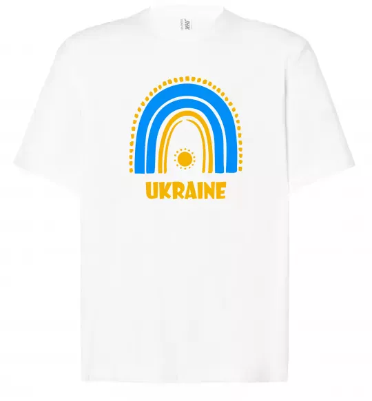 Футболка Оверсайз Ukraine сонце Белый фото