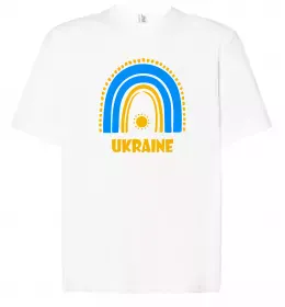 Футболка Оверсайз Ukraine сонце Белый фото