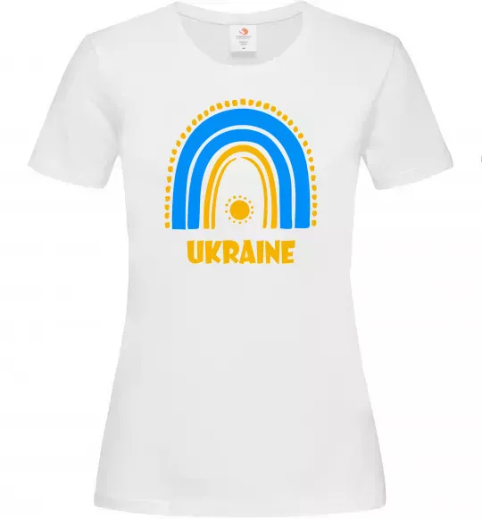 Жіноча футболка Ukraine сонце Білий фото