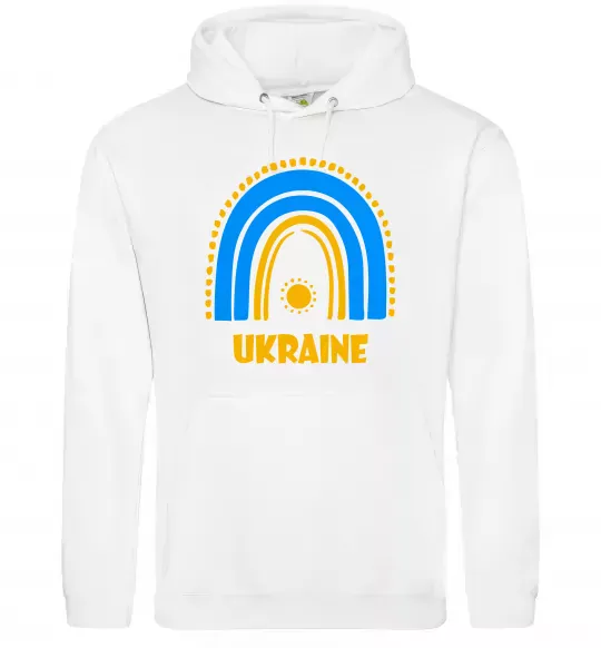 Мужская толстовка (худи) Ukraine сонце Белый фото