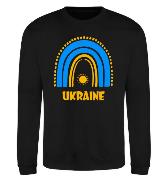 Світшот Ukraine сонце Чорний фото