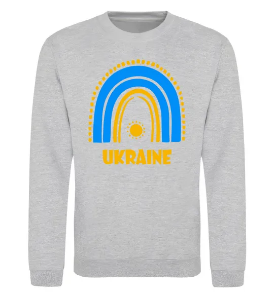 Світшот Ukraine сонце Сірий меланж фото