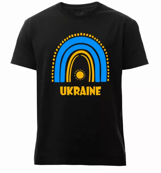 Мужская премиум футболка Ukraine сонце Черный фото