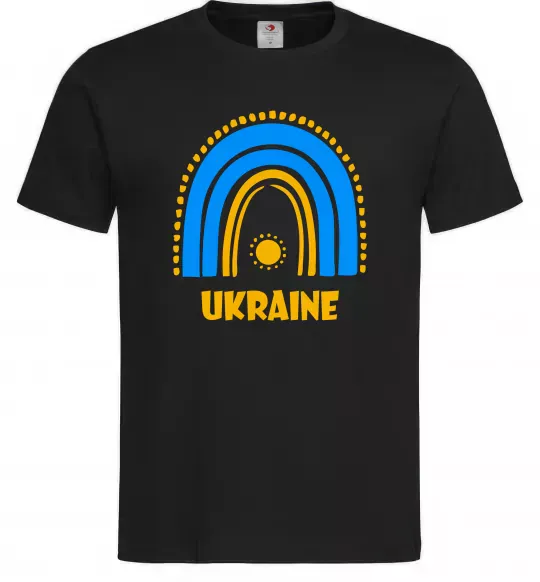 Мужская футболка Ukraine сонце Черный фото