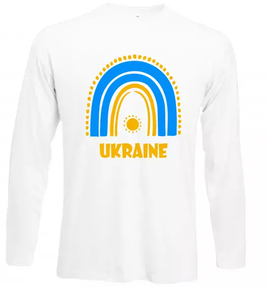Лонгслів Ukraine сонце Білий фото