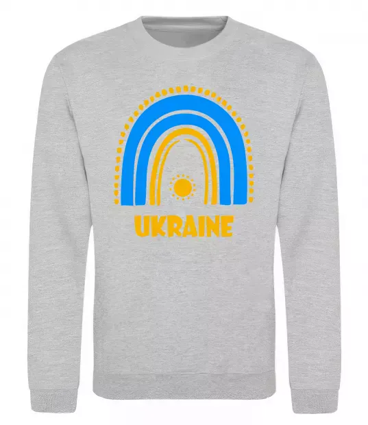 Світшот Ukraine сонце Сірий меланж фото