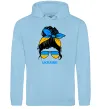 Женская толстовка (худи) Україна дівчина Голубой фото