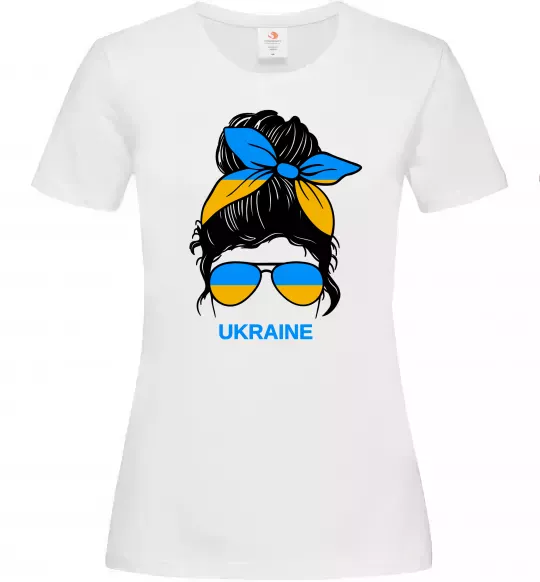 Женская футболка Україна дівчина Белый фото