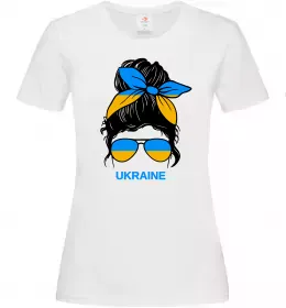 Женская футболка Україна дівчина Белый фото