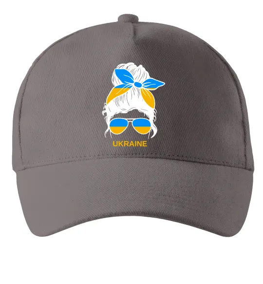 Кепка Україна дівчина Сірий фото